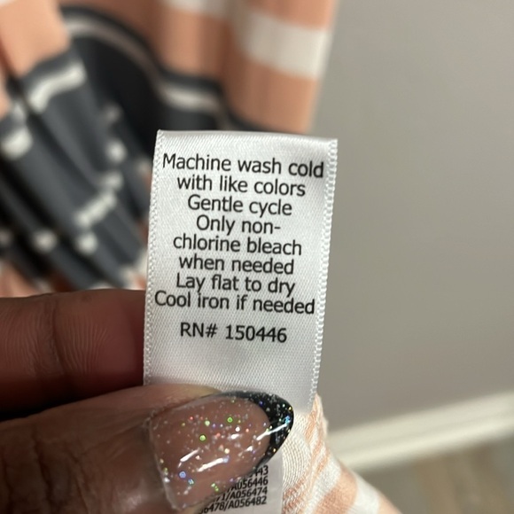 MARKET SPRUCE Blue Top Striped Skirt Maxi Dress Sz XXL Cute Back Elastic Waist - Picture 8 of 9